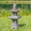 Product image 3 of the product “Japanese style Garden Lantern, made from Andesit Stone. Multipart. 75 cm Height, Roof is 25 cm width. ”